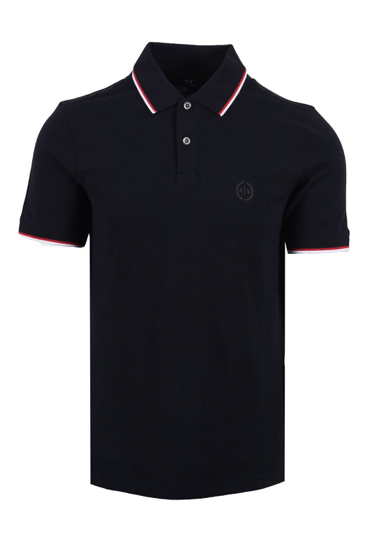 Armani Exchange Slim Fit Tipped Polo Navy