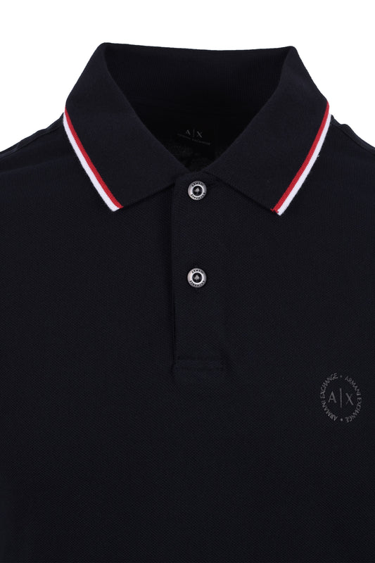 Polo Armani Exchange Slim Fit con punta blu navy