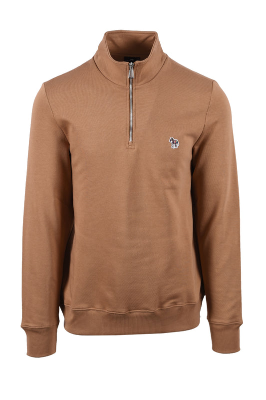 Paul Smith Reg Fit Half Zip Sweatshirt Brown
