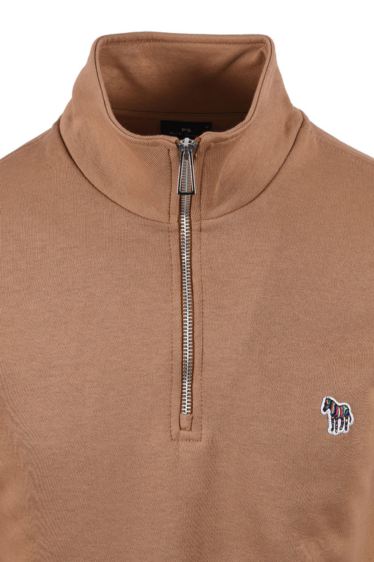 Paul Smith Reg Fit Half Zip Sweatshirt Brown