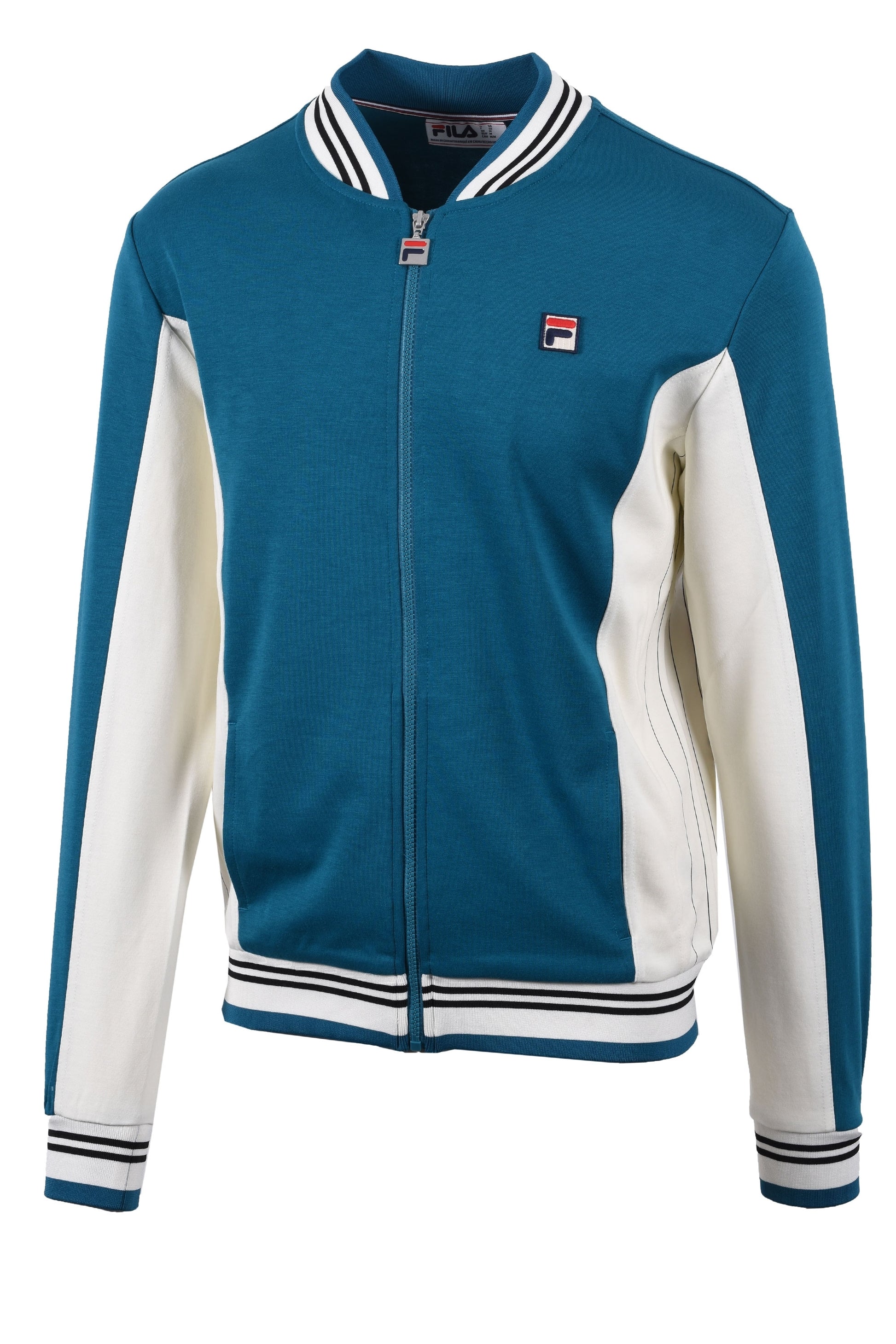 Fila Vintage Settana Track Jacket in Deep Lagoon/Gardenia/Black