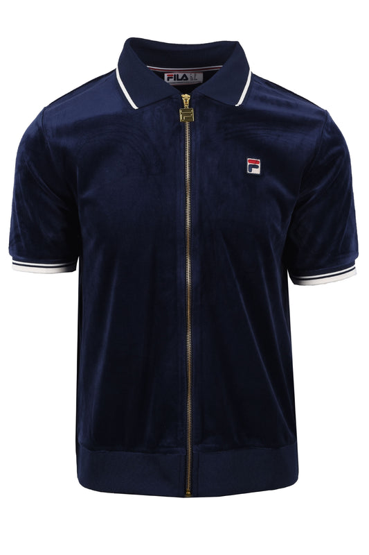 Fila Vintage Terry Velour Polo Navy