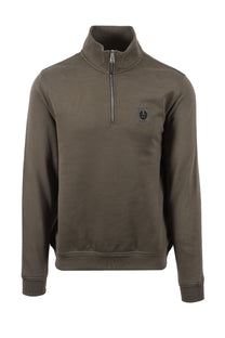 Belstaff Half Zip Sweatshirt Surplus Green Belstaff