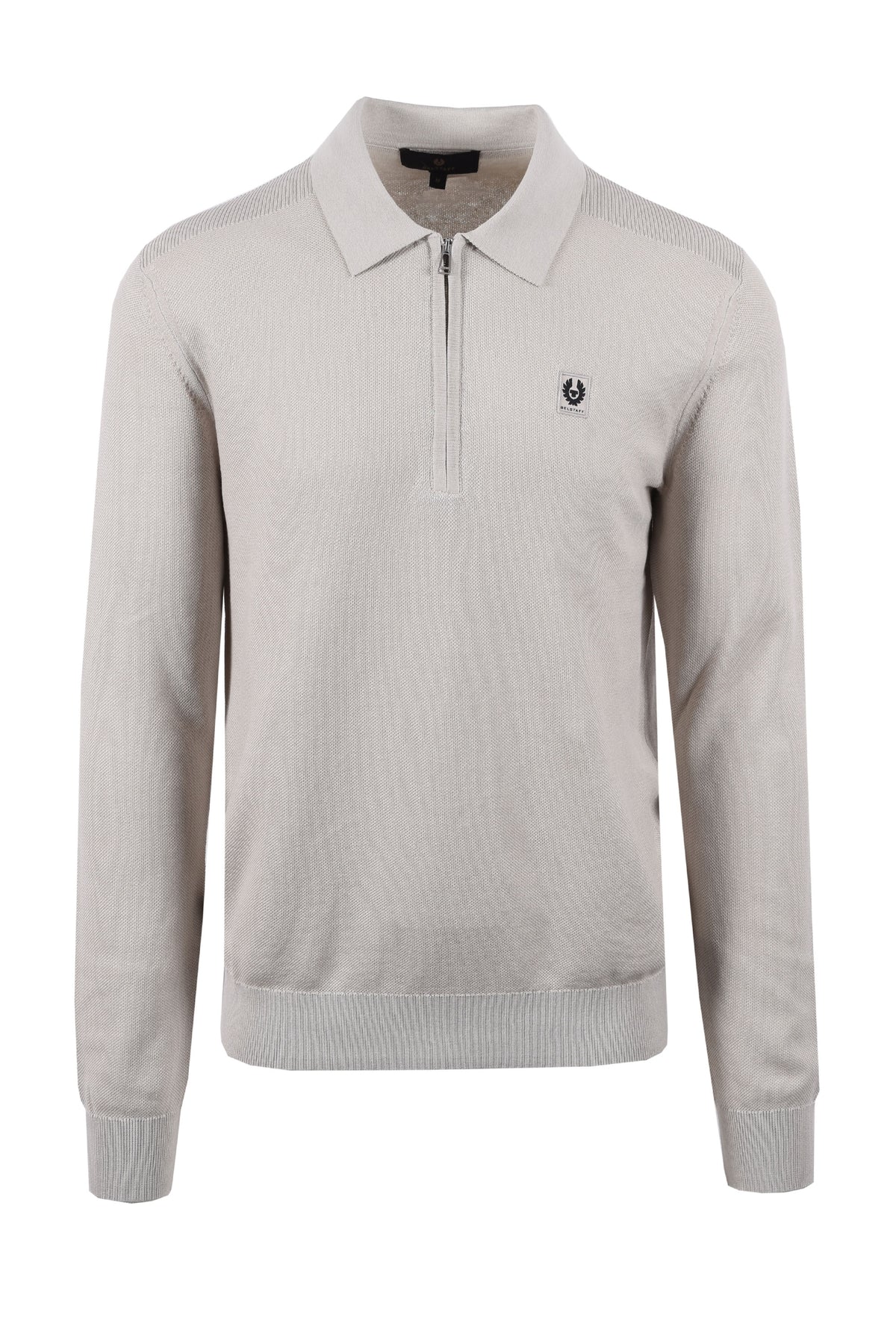Drift Knitted Long Sleeve Polo Stone