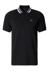 Boss Paddy Rib Polo Shirt Black Boss Green