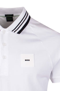 Boss Paddy Rib Polo Shirt White Boss Green