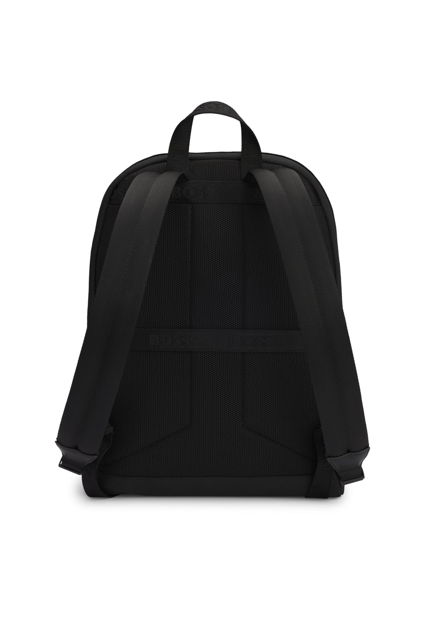 BOSS - One-shoulder backpack in grained faux leather - Black BOSS - One-shoulder backpack in grained faux leather - Black