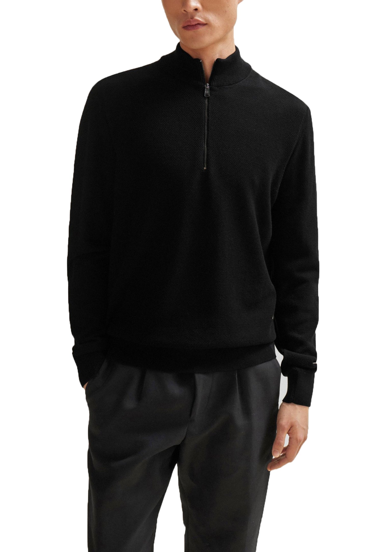 Boss E-brando-p Maglieria mezza zip nera