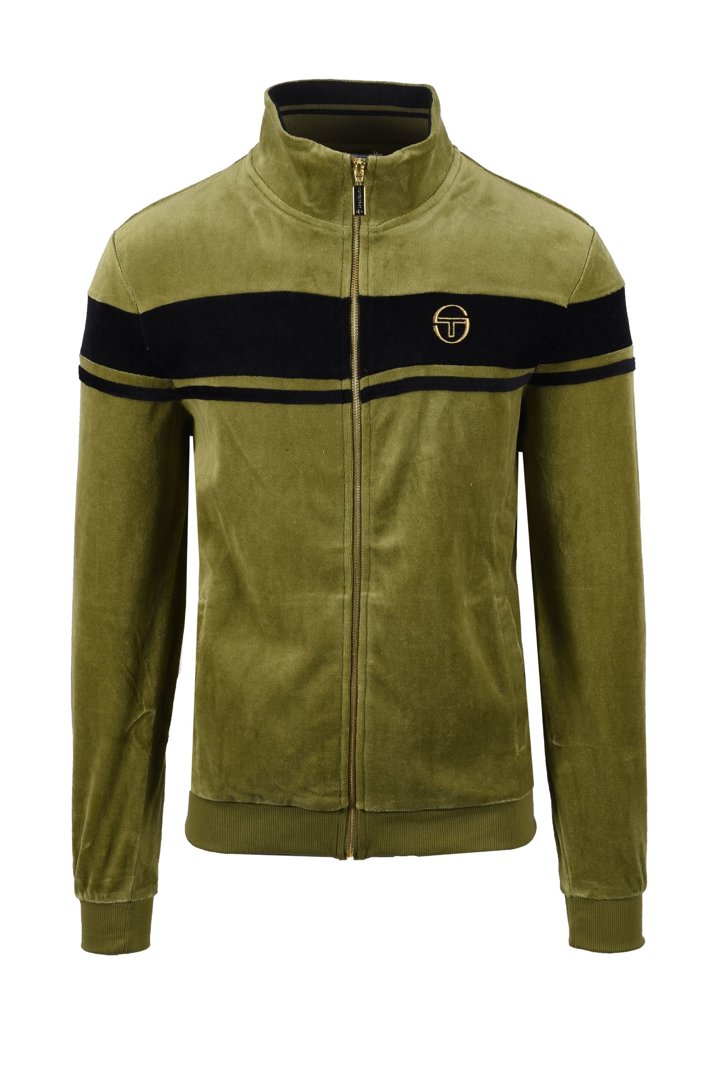 Sergio Tacchini Damarindo Velour Track Top Green/Navy