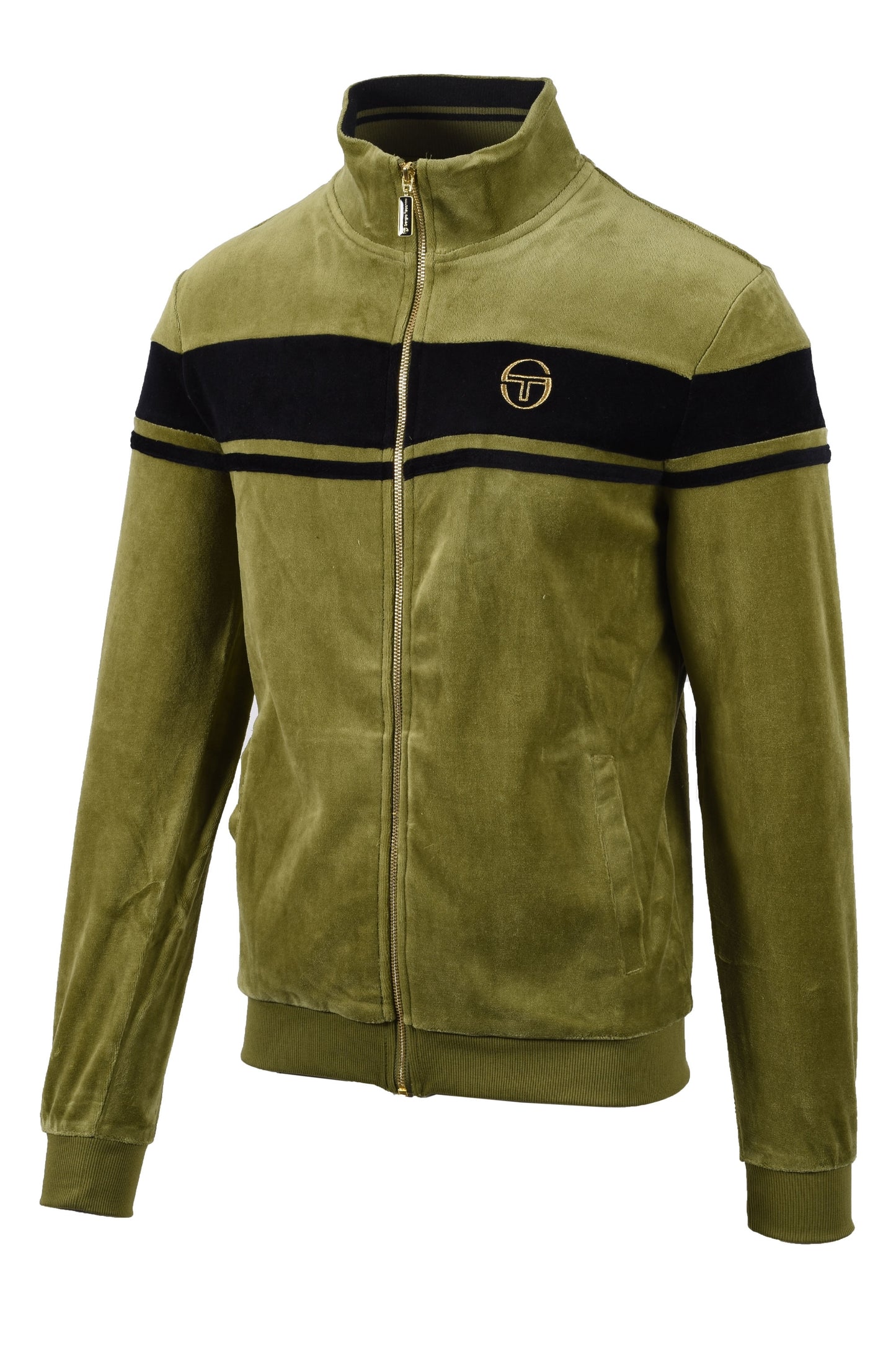 Sergio Tacchini Damarindo Velour Track Top Green/Navy