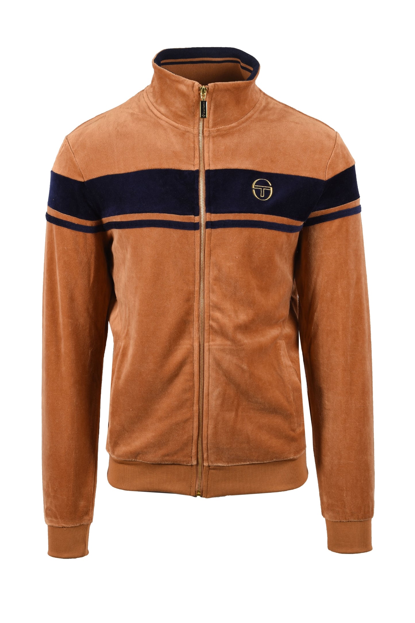 Sergio Tacchini Damarindo Velour Track Top Brown/Navy