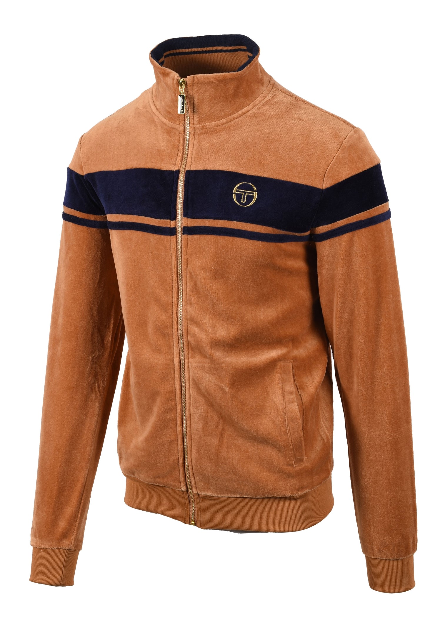 Sergio Tacchini Damarindo Velour Track Top Brown/Navy