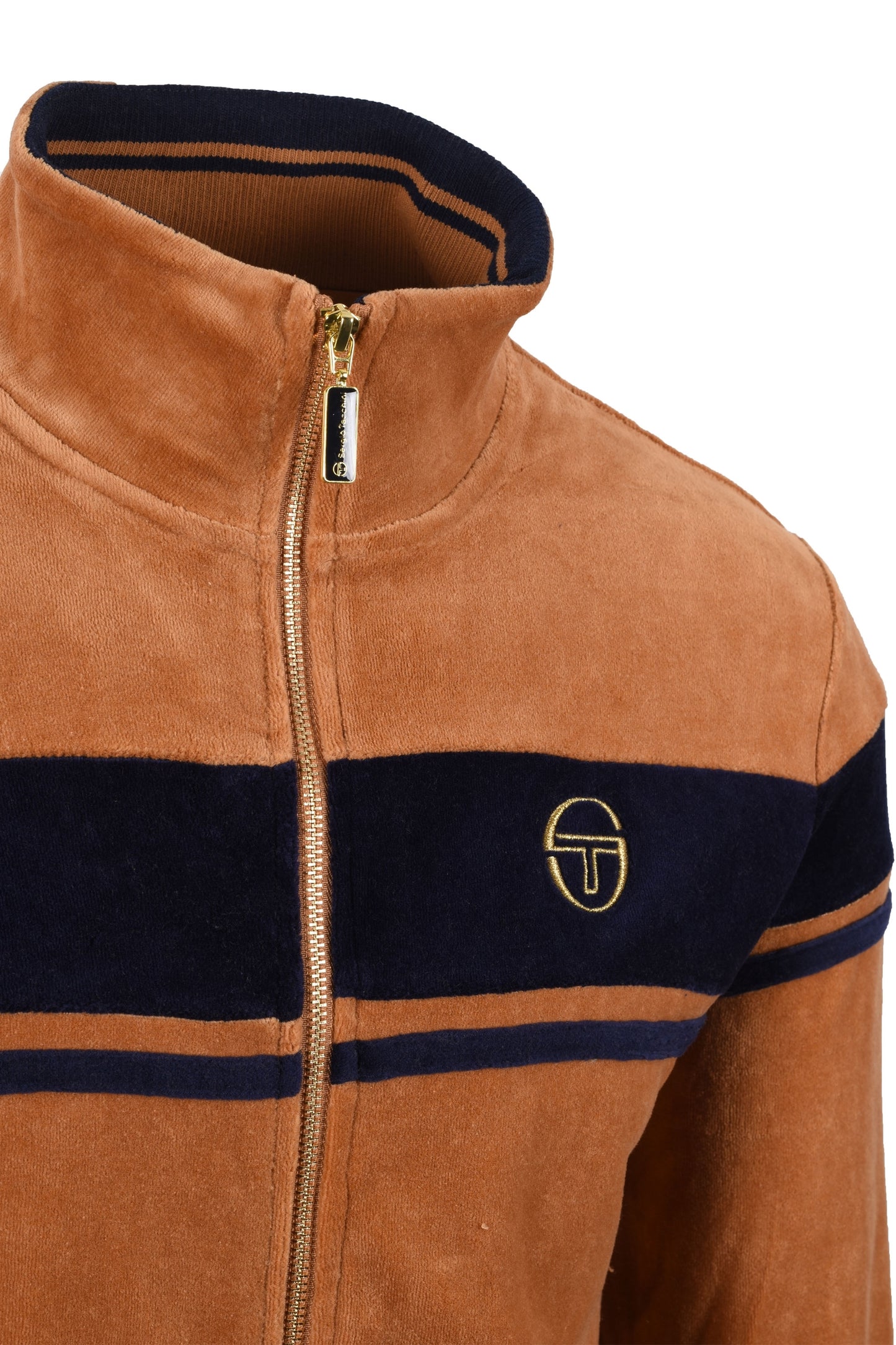 Sergio Tacchini Damarindo Velour Track Top Brown/Navy