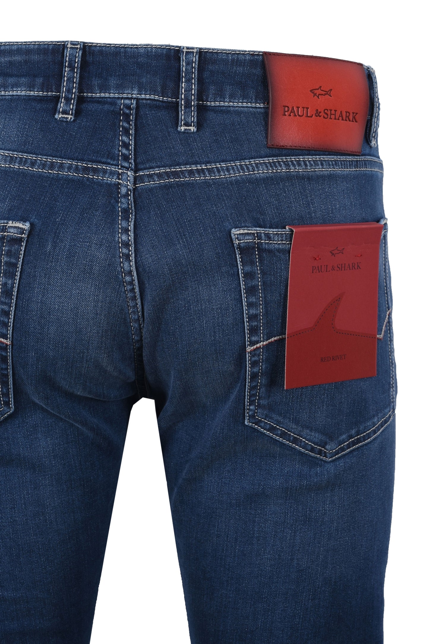 Paul And Shark Red Rivet Jeans Light Denim