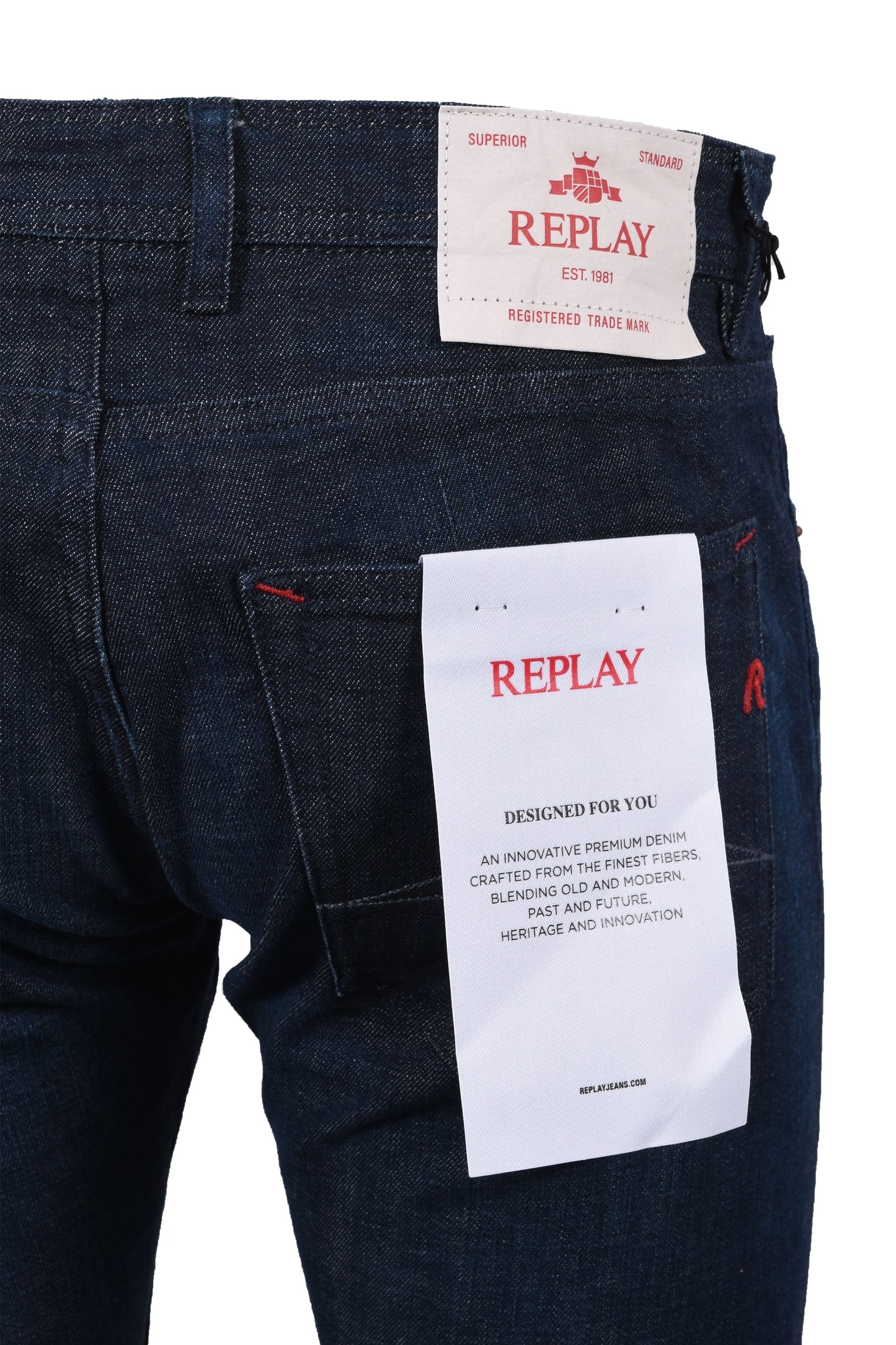 Jeans Replay Grover a gamba dritta in denim scuro