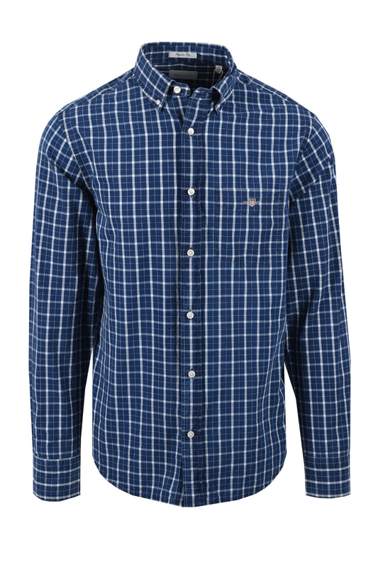 Gant Reg Indigo Check Shirt Dark Indigo