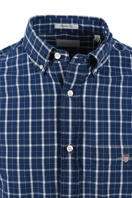 Gant Reg Indigo Check Shirt Dark Indigo