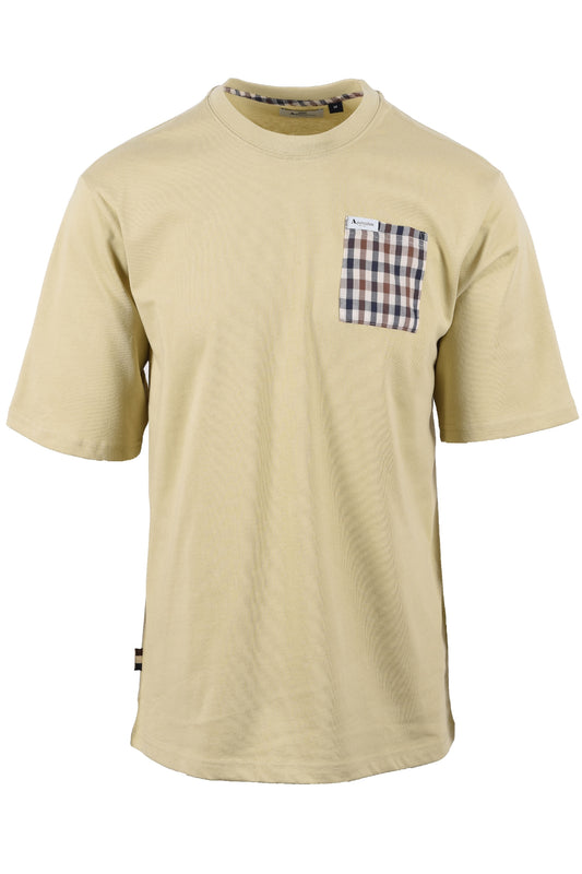 Aquascutum Club Check Pocket T-shirt Beige