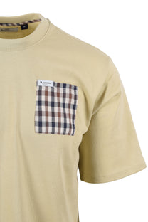 Aquascutum Club Check Pocket T-shirt Beige Aquascutum