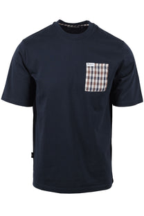 Aquascutum Club Check Pocket T-shirt Navy Aquascutum