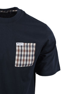 Aquascutum Club Check Pocket T-shirt Navy Aquascutum