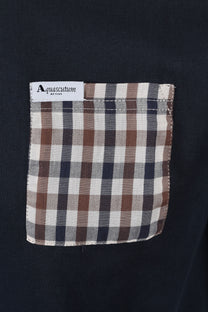 Aquascutum Club Check Pocket T-shirt Navy Aquascutum