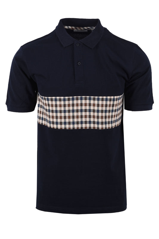 Aquascutum Iconic Insert Polo Navy