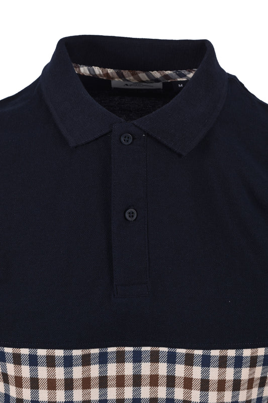Aquascutum Iconic Insert Polo Navy