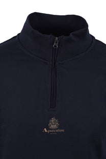 Aquascutum Small Logo Half Zip Navy Aquascutum