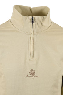 Aquascutum Small Logo Half Zip Beige Aquascutum