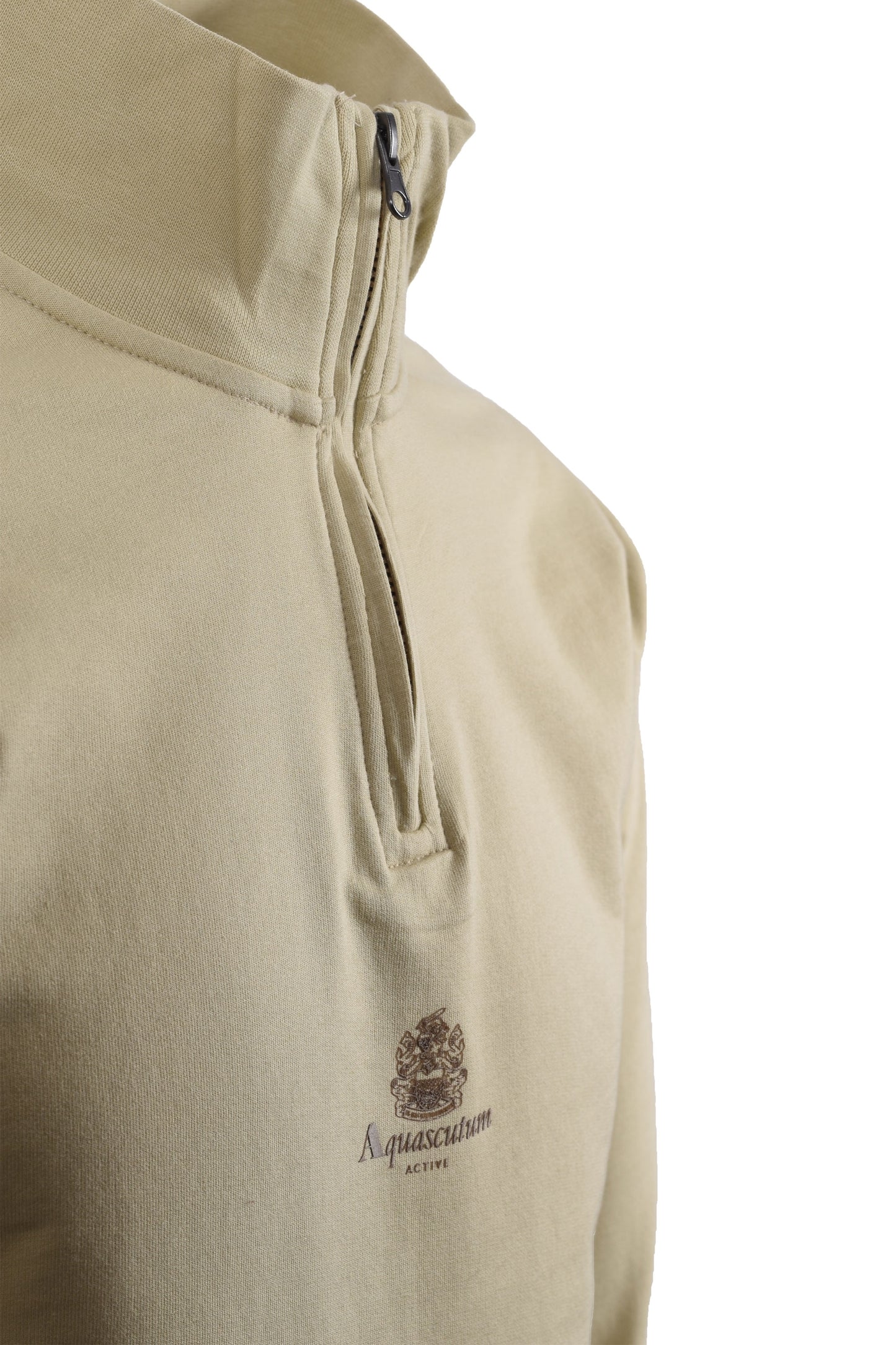 Aquascutum Small Logo Half Zip Beige