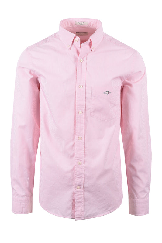 Gant Reg Dobby Dot Stripe Shirt Geranium Pink