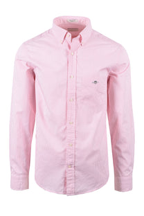 Gant Reg Dobby Dot Stripe Shirt Geranium Pink Gant