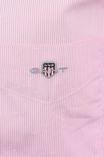Gant Reg Dobby Dot Stripe Shirt Geranium Pink Gant