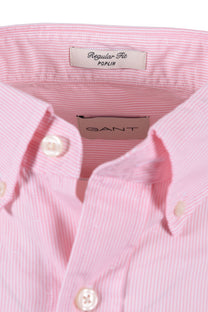 Gant Reg Dobby Dot Stripe Shirt Geranium Pink Gant