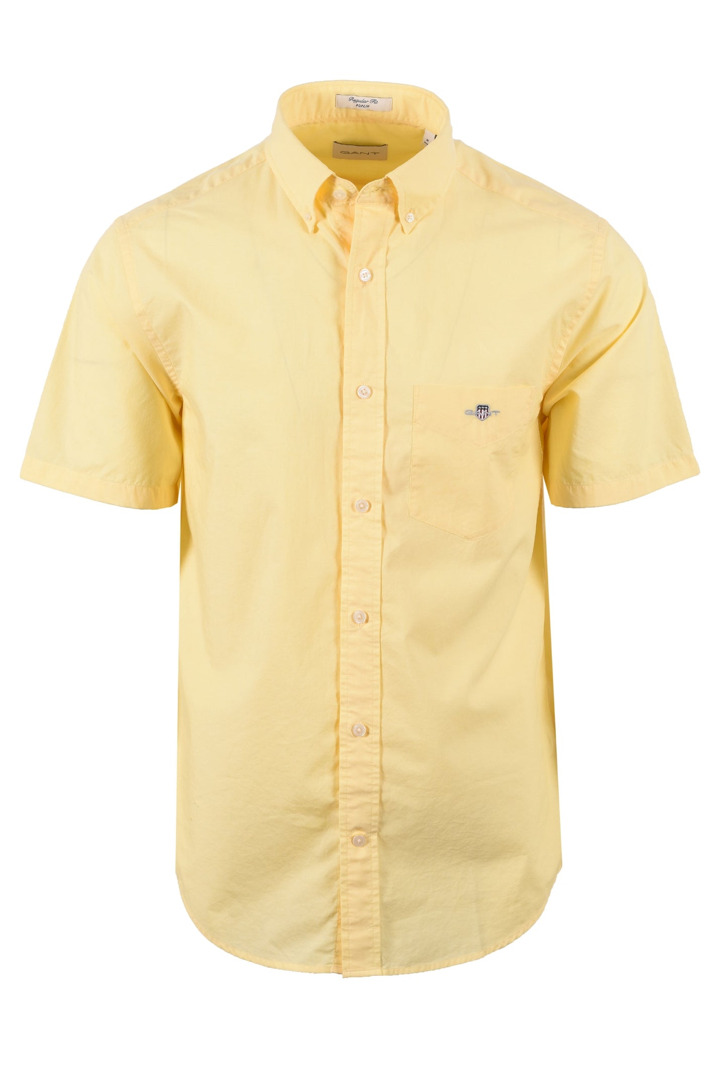 Gant Reg Poplin Short Sleeve Shirt Banana Yellow