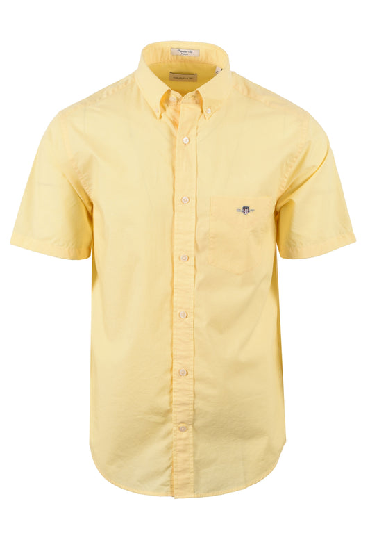 Gant Reg Poplin Short Sleeve Shirt Banana Yellow