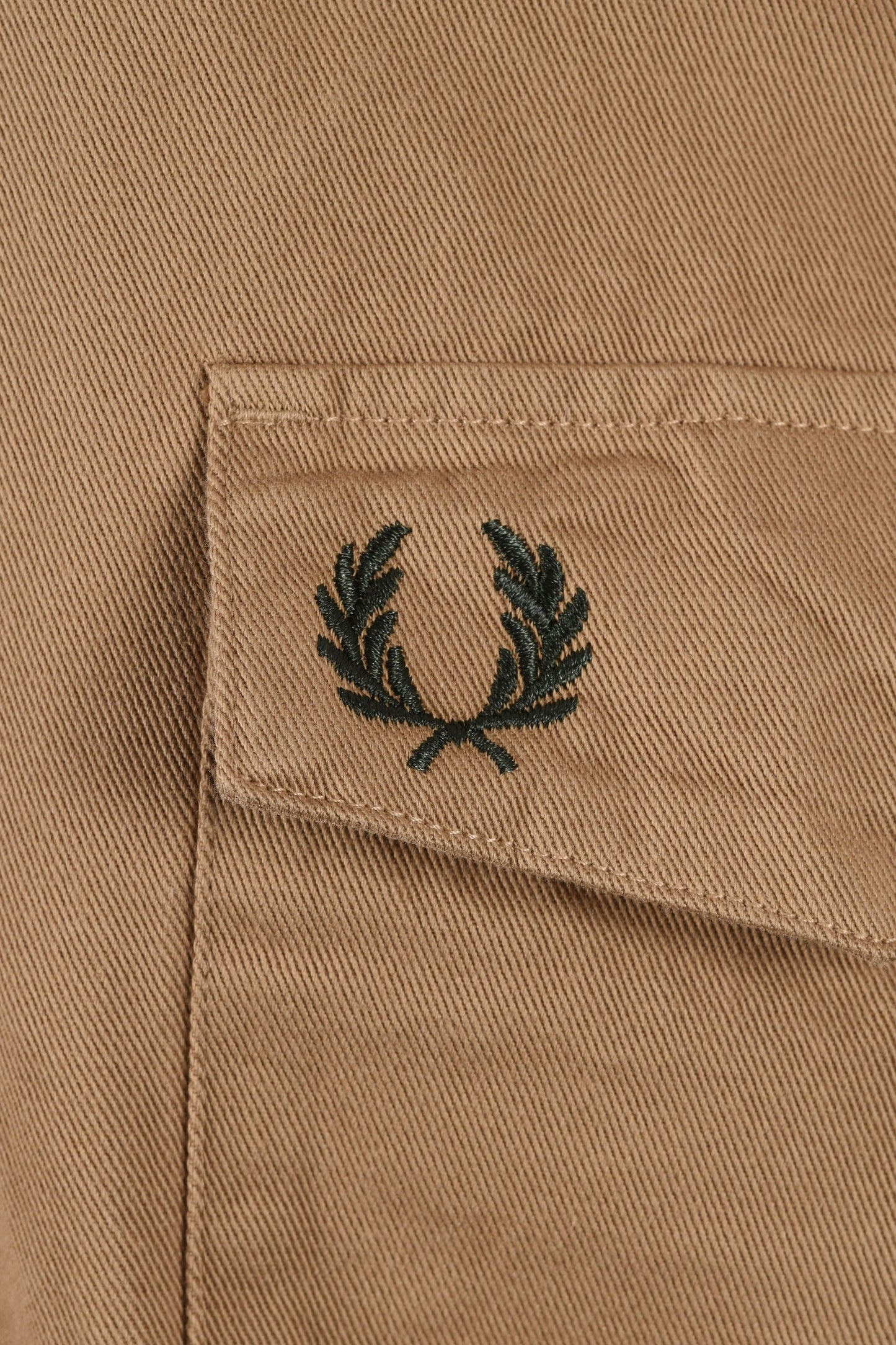 Fred Perry Twill Zip Through Overshirt Warm Stone