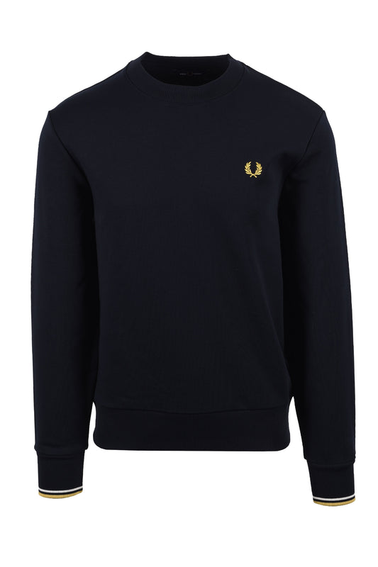 Fred Perry Crew Neck Sweatshirt Navy/Ecru/Honeycomb