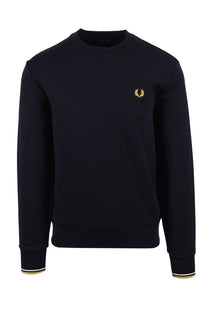 Fred Perry Crew Neck Sweatshirt Navy/Ecru/Honeycomb Fred Perry