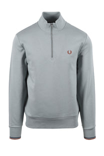 Fred Perry Half Zip Sweatshirt Silver Blue Fred Perry