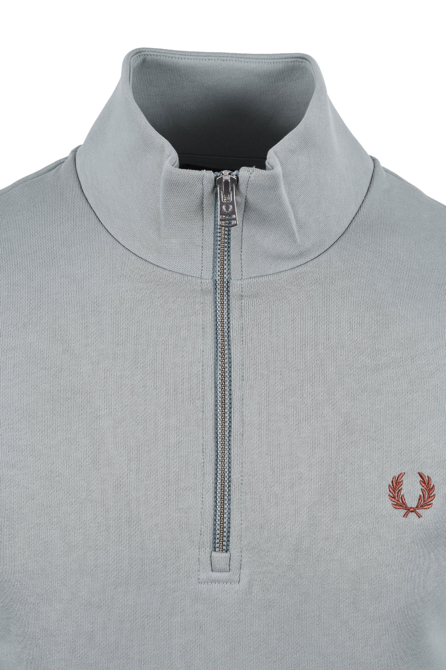 Fred Perry Half Zip Sweatshirt Silver Blue