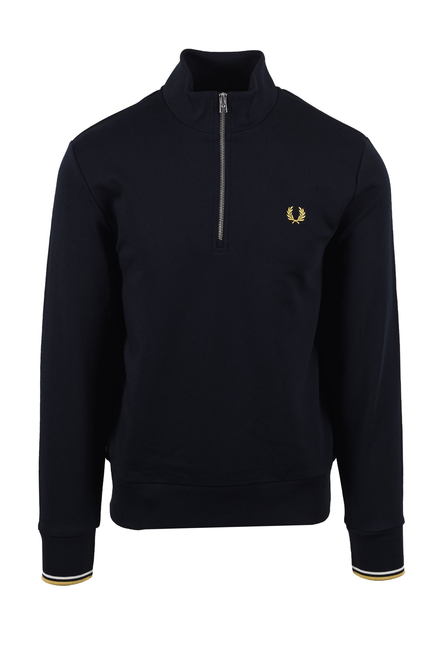 Fred Perry Half Zip Sweatshirt Navy/Ecru/Honeycomb