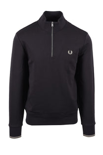 Fred Perry Half Zip Sweatshirt Anchor Grey/Oatmeal Fred Perry