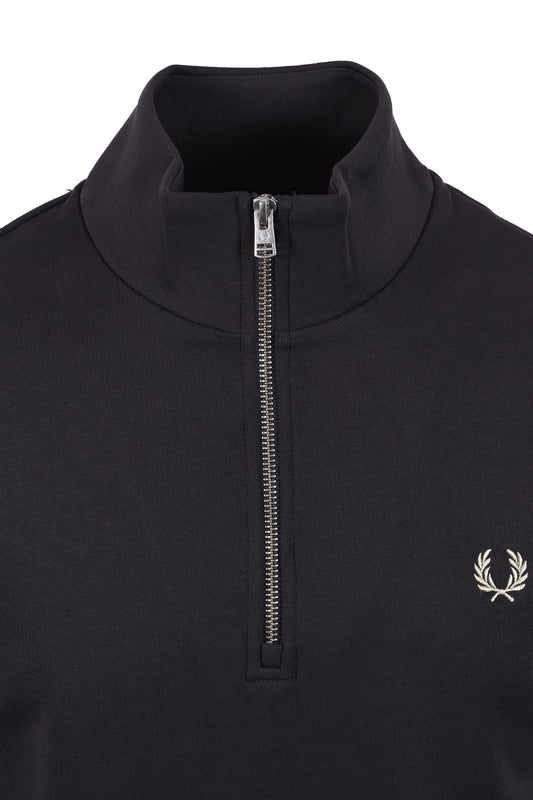 Fred Perry Half Zip Sweatshirt Anchor Grey/Oatmeal