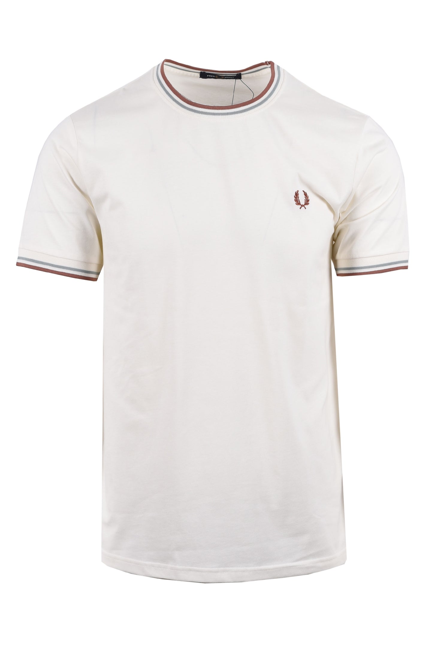 Fred Perry Twin Tipped T-shirt Ecru/Silver Blue/Cinnamon