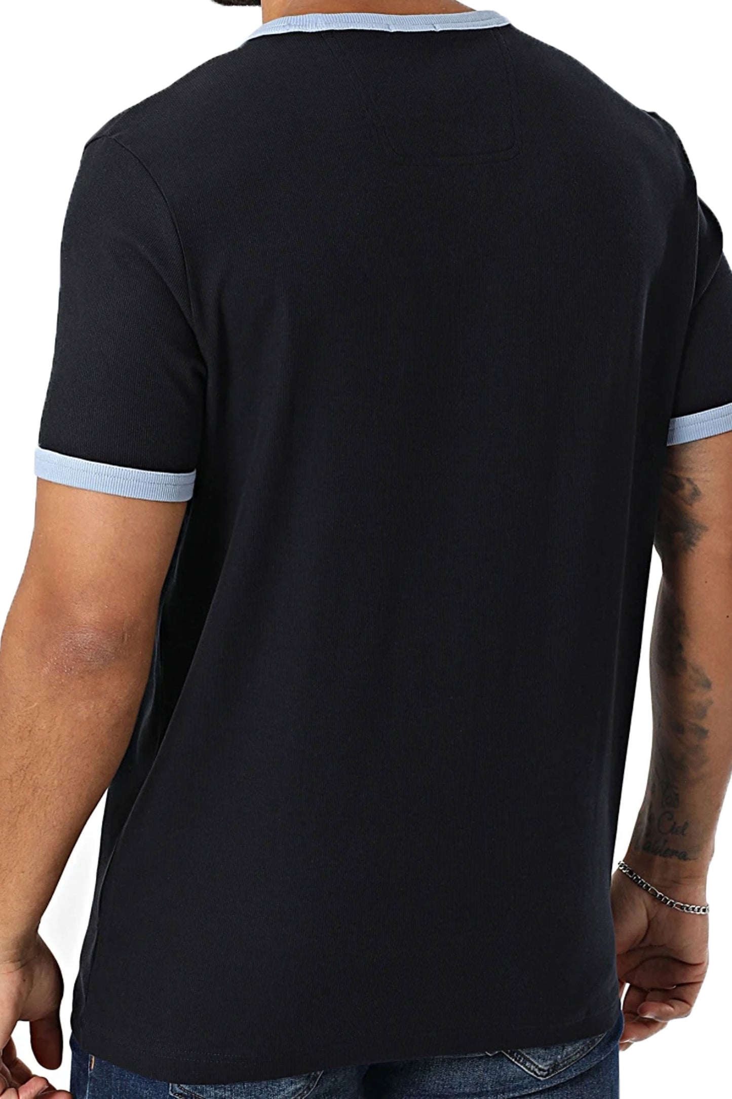 T-shirt côtelé Boss Tee Tape bleu foncé