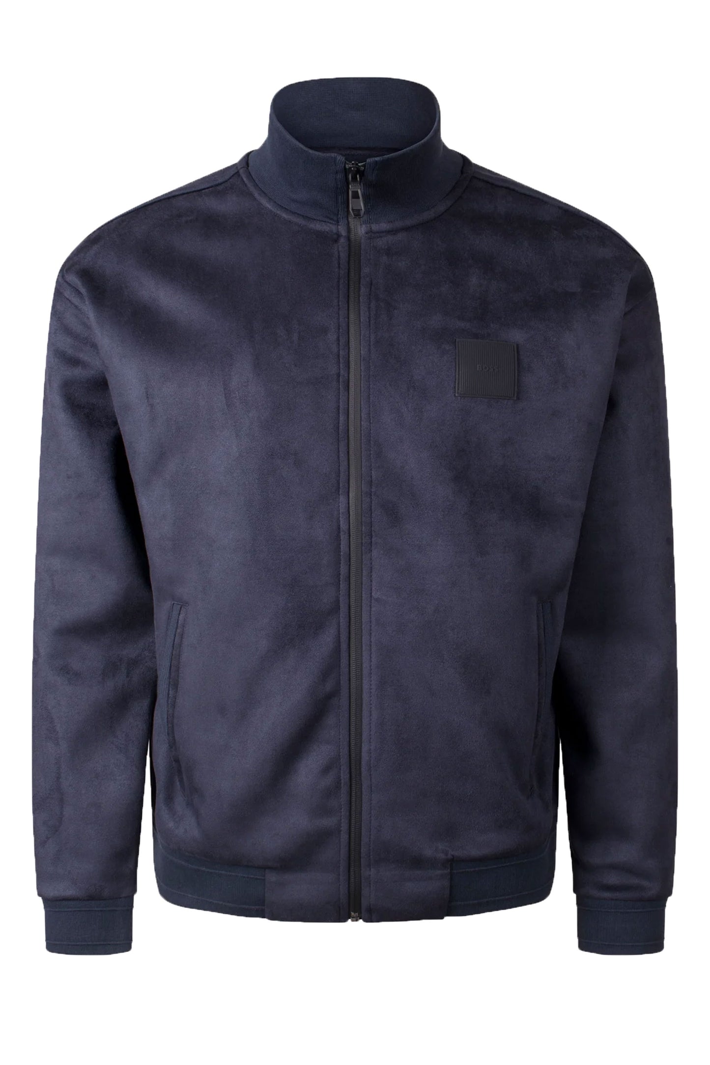 Veste zippée en daim Boss Sutton bleu foncé