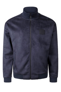 Boss Sutton Suede Full Zip Jacket Dark Blue Boss Green