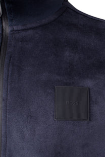 Boss Sutton Suede Full Zip Jacket Dark Blue Boss Green